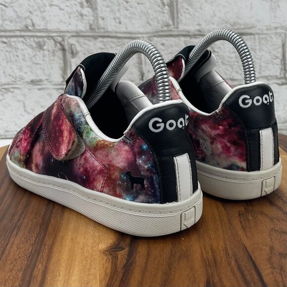 Goats Youth Kids Sz. 3 Galaxy Nebula Space Print Hook & Loop Sneakers Shoes - Picture 3 of 15